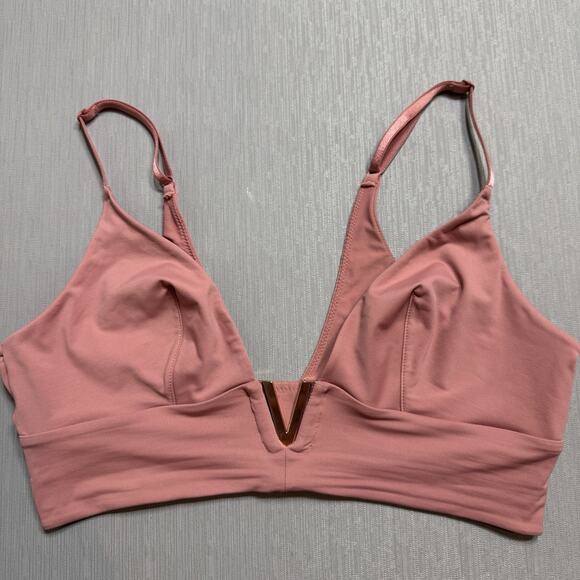 Victorias Secret Very Sexy Illusions Long Line Bralette Gold V Hardware Bra Sz M - Picture 2 of 5